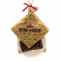 Holiday Ornaments HERSHEY'S SMORES Glass Ornament Chocolate Campfire Hy0481