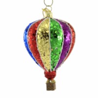 Noble Gems Rainbow Hot Air Ballon Glass Float Pride Striped Glitter Nb1526