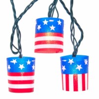 Patriotic American Flag Tube Light Set Plastic Stars Stripes Christmas Ul5028