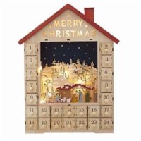 Kurt Adler Battery-Operated Light-Up House Nativity Scene Advent Calendar