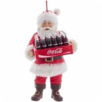 Kurt Adler Coca-Cola Santa Holding Case of Coke Ornament, 6