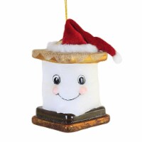 Noble Gems S'mores With Santa Hat Glass Christmas Ornament Nbx0026