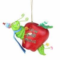 Kurt Adler 4  Red and Green Worm Apple  LOW CARB DELITES  Christmas Ornament