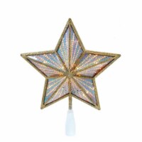 Tree Topper Finial Gold & Iridescent Star Treetop Electric Plug-In Ul4014