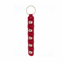 Kurt Adler 19-inch Leather Belt Door Hanger with Bells, Red