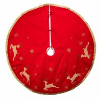 Christmas Reindeer Tree Skirt Fabric Showflakes Antlers Ts0252