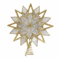 Kurt Adler 10-Light Capiz Treetop, Gold Glitter Star, 9.5