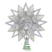 Kurt Adler 10-Light Capiz Treetop, Silver Glittered Star, 9.5