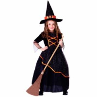 Dress Up America 763-L Black & Orange Witch Girls Costume- Large - Age 12 to 14