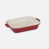Cuisinart 4 Quart Chef Classic Ceramic Rectangular Casserole Dish Bakeware, Red