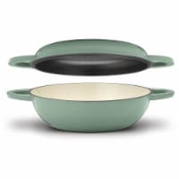 Cuisinart CI55282SG Chefs Classic Enameled Cast Iron 2-in-1 Cookware Set - Sage Green