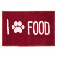 Pet Mat with Non-Slip Backing, Dog Food Bowl Mat, Four Decorative Designs, 16x24 in., Buy One
