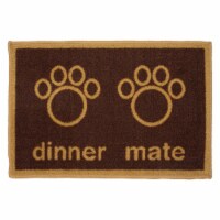 Pet Mat with Non-Slip Backing, Dog Food Bowl Mat, Four Decorative Designs, 16x24 in., Buy One