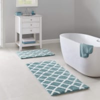 Madison Park Bittman Reversible High Pile Tufted Bath Rug Aqua 21x34