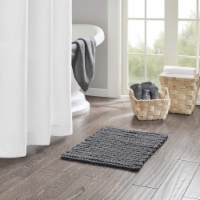 Madison Park Lasso 100% Cotton Chenille Chain Woven Stitch Bathroom Rug - Non Slip -