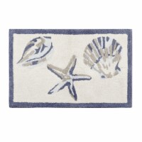 Bayside 100% Cotton Tufted Non-Slip Absorbent Bath Mat - 21X34 , Blue