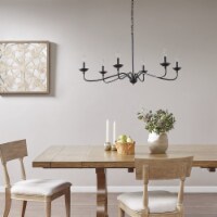 Hampton Hill Metal Rustic 6-Light Chandelier, Matte Black - 40 W x 40 D x 72 H
