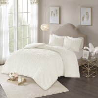 Laetitia 3-Piece Cotton Chenille Medallion Duvet Cover Set