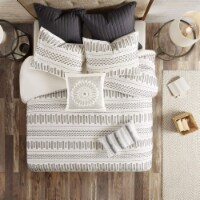 INK+IVY Rhea Jacquard Comforter Mini Set - 3 pc - Ivory/Charcoal