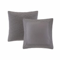 N Natori Hanae Cotton Blend Yarn Dyed Euro Sham Grey 26x26