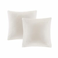 N Natori Hanae Soft Cotton Blend Yarn Bed Euro Sham, 26 W x 26 L, White