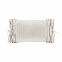 N Natori Hanae Embroidered Cotton Oblong Decorative Pillow, 12x20'', White