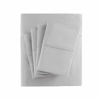 800 Thread Count Wrinkle Free Cotton 7 Piece Sheet Set, Split King Size, Grey