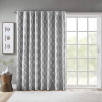 SUNSMART Blakesly Printed Ikat Blackout Patio Curtain Grey 100x84