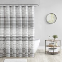 Urban Habitat Cottonn Yarn Dye Shower Curtain with Pompoms UH70-2308