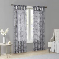 Madison Park Simone Floral Design Sheer Window Curtain Voile Privacy Drape for Bedroom,