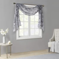 Madison Park Simone Floral Design Sheer Window Curtain Voile Privacy Drape for Bedroom,