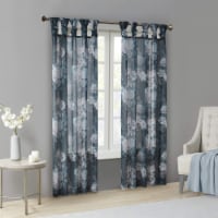 Madison Park Simone Floral Design Sheer Window Curtain Voile Privacy Drape for Bedroom,
