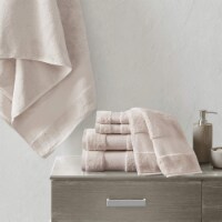 MADISON PARK SIGNATURE Cotton 6 Piece Bath Towel Set in Blush Finish MPS73-450