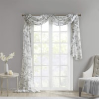 Madison Park Simone Floral Design Sheer Window Curtain Voile Privacy Drape for Bedroom,
