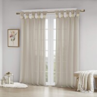 Madison Park Embellished Cuff Tab Top Solid Window Panel MP40-6829