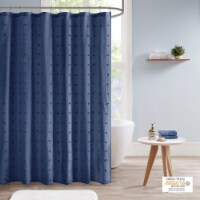 Urban Habitat Brooklyn Cotton Fabric Shower Curtain, Indigo Blue - 70x72