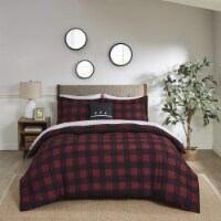 Madison Park Essentials Reversible Complete Adult/Fashion Bedding Set Type, Red Plaid - Full