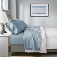 Beautyrest Cotton and Polyester Solid Sheet Set in Blue BR20-1887