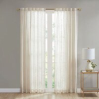 Bed Bath & Beyond Deandra Striped 84-Inch Sheer Window Curtain Panel- Natural Perspective: Main