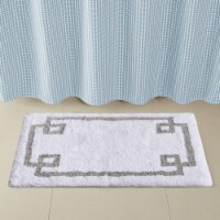 Madison Park Glam Cotton Tufted Bath Rug with White Finish MP72-7332