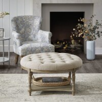 Martha Stewart Cedric Accent Ottoman with Cream Finish MT101-0135