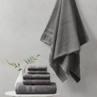 Beautyrest 6 Piece Set Cotton Feather Soft Towel with Charcoal Finish BR73-2440