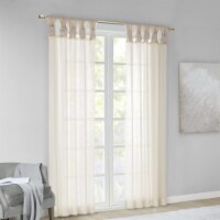 Madison Park DIY Twisted Tab Sheer Window Curtain Panel Pair - Voile Privacy Drape for