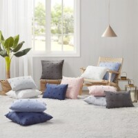 Urban Habitat Cotton Jacquard Pom Pom Oblong Pillow with Indigo Blue UH30-2380