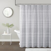 Urban Habitat Cotton Jacquard Shower Curtain with White and Indigo UH70-2384