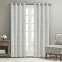 SUNSMART Polyester Blackout Grommet Top Curtain Panel in White Finish SS40-0200