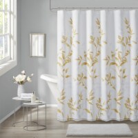 Madison Park Modern Rayon and Polyester Shower Curtain with Yellow MP70-7452