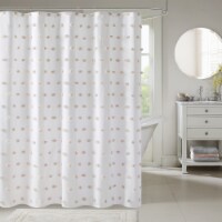 Madison Park Casual Polyester Clip Shower Curtain with Blush Finish MP70-7471
