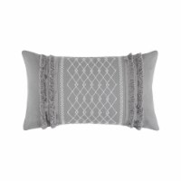 INK+IVY Bea Embroidered Cotton Accent Throw Pillow Mid-Century Geometric Fashion Oblong