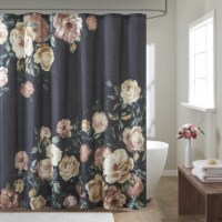 Madison Park Charisma 100% Cotton Shower Curtain, Navy - 72x72